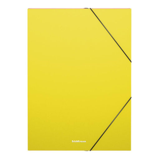 Picture of ELASTIC A4 3 FLAP FOLDER NEON YELLOW